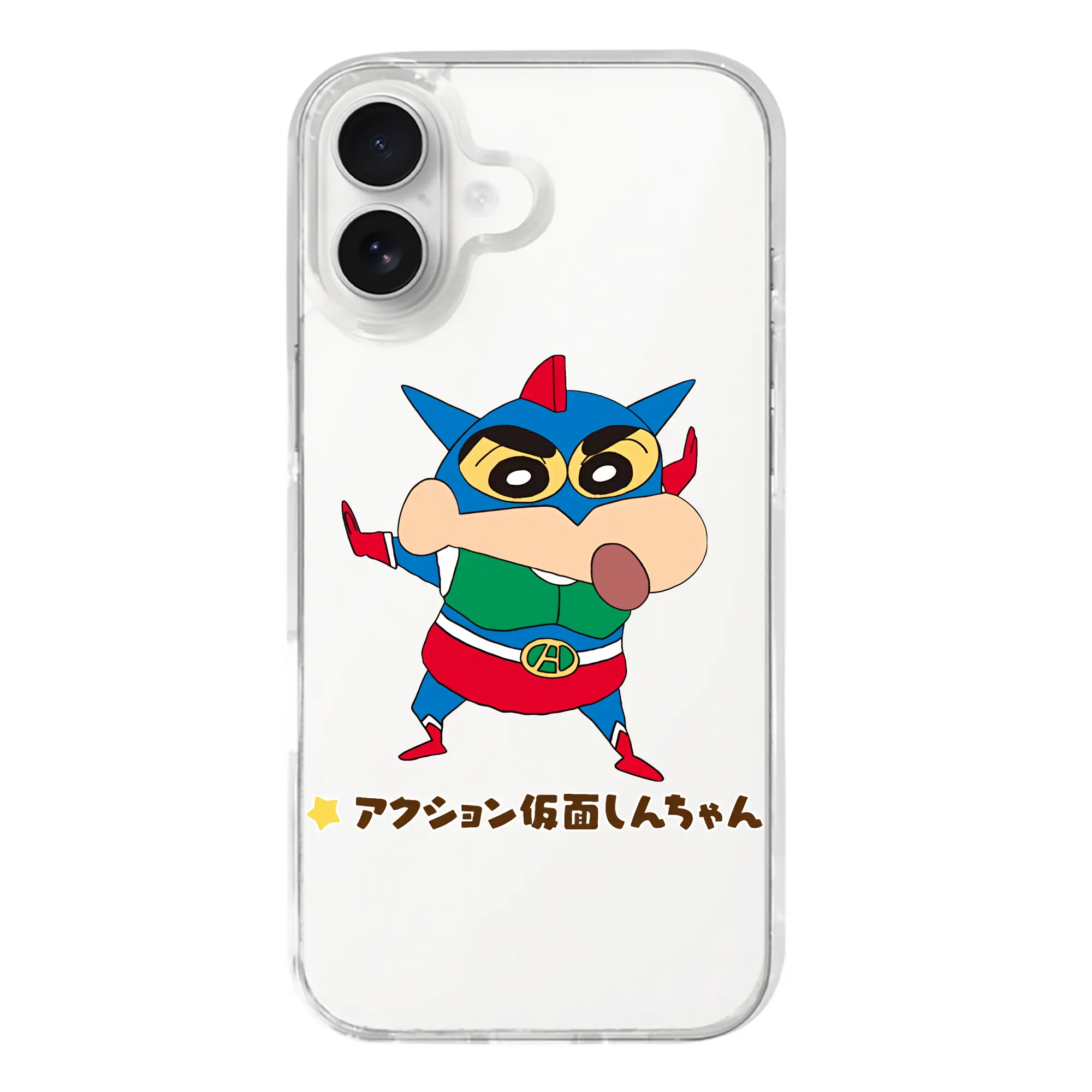 クレヨンしんちゃん グッズ アクション仮面 - iPhone 17シリーズ 透明スマホケース – 薄型・耐衝撃・精密フィット保護カバー